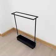 Stand-Alone Floor-Standing Tennis Racket Rack Black Metal Badminton Racket Storage Rack Suitable for Small Spaces, with Bottom Storage Basket