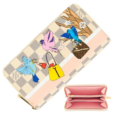 Louis Vuitton Long Wallet Zippy N60139 Damier Azur Bird And Bag 18651