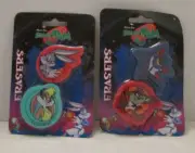 Lot of (2) 1996 Space Jam Taz & Mr Swackhammer / Bugs Bunny & Lola Erasers NIP