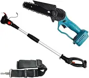 ALSTON 8 Inch Cordless Pole Saw Extendable Handheld Compact Brushless Chainsaw Shear for Tree Branch Wood Cutting for Makita 18V Battery Tool Only No Battery