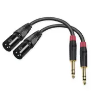 (2PACK/11.8inch) XLR to 1/4 TRS Stereo Adapter,XLR Male to 1/4 Inch (6.35mm) ...