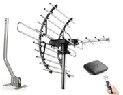 Digital HD TV Antenna, Amplified Attic/Outdoor Antenna, 360 Degree Rotation