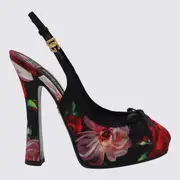 [Dolce & Gabbana] Dolce & Gabbana-With Heel Nero/Fiori-Donna 37.5
