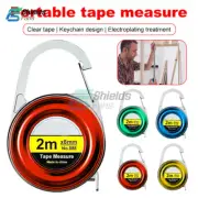 Portable Mini Retractable Steel Pocket Measuring Ruler Tape Keychain 2m Measure