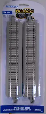 BACHMANN #44711 HO SCALE 4 PK 9" STRAIGHT NICKEL SILVER E-Z TRACK NEW