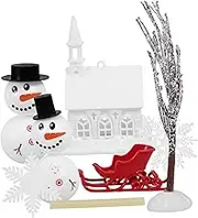 1Set DIY Snowman Kit Christmas Snowman Making Props for Creative Holiday Decoration Fun Snowman Ornament Accessories for Festive Home and
