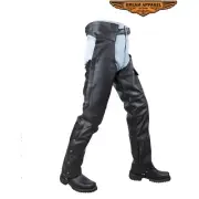 Classic Black Split Leather Chaps - free shipping