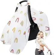 Wezalget Car Seat Cover Kid,Breathable Carseat Covers Child | Summer Stroller Sun Shade Canopy, Breathable Child Carrier Cover for Girl Boy with Dinosaur & Flower Patterns