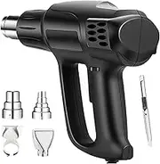 Heat Gun for Shrink Tubing, hot Glue Gun, pistola de calor, Dual Temperature Settings 122℉~1112℉（50℃- 600℃） Soldering Gun, Overload Protection with 4 Nozzles for Shrink Tubing Wrap Crafts Resin
