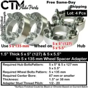 4x 1.5" Thick 5x5.5 to 5x135 87mm CB Wheel Adapter Spacer Fit 12-22 5Lug Ram1500
