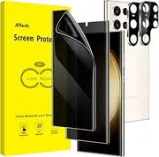 [JETech] Privacy Screen Protector for Samsung Galaxy S23 Ultra 5G 6.8-Inch with Camera Lens Protector, Anti-Spy Flexible TPU Film, Fingerprint Unlock Compatible, 2-Pack Each