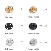 Sew-on Snap Buttons Metal Snaps Fasteners Press Studs Buttons for Sewing ﻿