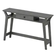 Familand Wooden Console Table With Drawer In Dark Grey