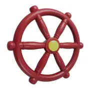 Kids Playground Steering Wheel, Swingset Steering Wheel Attachment, Pirate Ship Wheel For Jungle Gym Or Swing Set Red