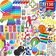 130 Pack Fidget Toys,Sensory Relieves Stress Toys for Kids Adults,Party Favors,Classroom Rewards Prizes, Carnival,Piñata Goodie Bag Fillers,Bulk Rewards Box Gifts for Boys and Girls