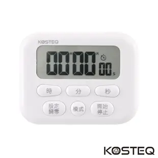 KOSTEQ 24小時功能薄型大螢幕電子計時器-內附時鐘功能-白色-