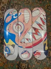 TAKASHI MURAKAMI COMPLEXCON FLYING DOB DECK SET OF 3 SKATEBOARDS 2018 BRAND NEW