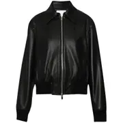 [Christopher Esber] Christopher Esber Leather Bomber Jacket 6 UK BLACK