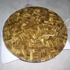 Round Marble Dining Table Top Tiger Eye Random Inlaid Office Table Top 8'x8'