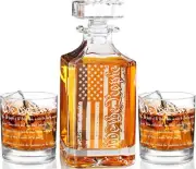 Handcrafted 750ml Whiskey Decanter Set - Elegant Gift for Father's Day & More