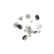 Men's Chrome Metal Button Suspenders for Button-On Leather Ears
