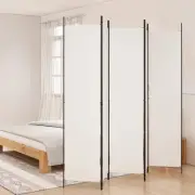 5-Panel Room Divider White 250x220 cm Fabric Privacy Screen Home Decor Par 50202