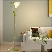 Indoor Floor Lamps Flower Floor Lamp Living Room Sofa Vertical Lamp Bedroom Bedside Lamp Decorative Desk Lamp (Excluding Light Source) Standing Lamp(Green)