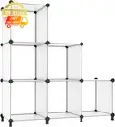 6 Cube Storage Organizer Transparent Shelf Bookcase Cabinet Display Rack Kids