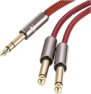 Audio Cable Stereo 1/4" to Dual 1/4" Compatible with Amplifier Sound Box Mixer Console 6.35mm TRS Jack Splitter Cable 1M 2M 3M 5M 8M(10meter)