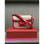 《友友二手店》95新 GUCCI 古馳 1955 馬銜扣 19秋冬新款 帆布 肩背包 側背包 ‎602204 紅色