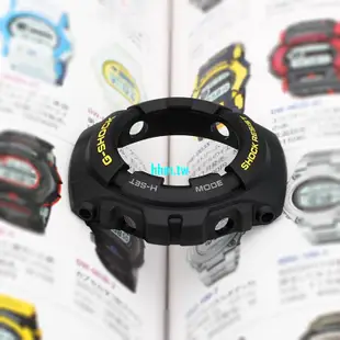 現貨熱賣~G-SHOCK手錶配件G-100-9C啞光黑色樹脂錶殼外框黃字