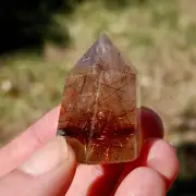 1.5in Rutile Quartz Crystal Tower, Spiritual Growth, Harmony, Chakra Balancing,