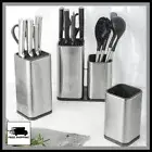 STAINLESS STEEL KNIFE/SPOON BLOCK Holder Stand Storage Kitchen Accessories