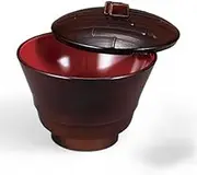 J-Kitchens TA Bamboo Shaped Bowl (Soup Bowl, Bowl, Wan, Lacquerware) (Small), Soot Takeuchi Akira (Lid), 4.1 x 4.1 x 3.7 inches (10.3 x 10.3 x 9.3 cm), Heat Resistant ABS Resin, Made in Japan,