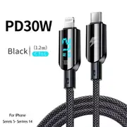 Type C to Ligtning Fast Charge Cable LED Display USB C to C Charging Date Transfer iPhone