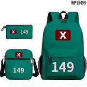3PC Squid Season 2 Survival Game Backpack Student School Shoulder Bag Bookbag