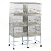 6xBreeding Bird Cages on Stand for Canary Parakeet Budgie Cockatiel
