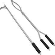 40" Fire Tongs Fire Pit Tongs Set, Stainless Steel Fireplace Tongs Log Grabber S