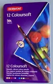 Derwent Coloursoft 12 Vibrant Color Pencil Set Professional Artist England New