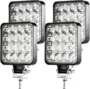 BYBDQKTVEH 2/4/6 Pcs Led Work Light Bar Square Spotlight 4Inch 48W Work Light Headlight for Truck Off Road Night Driving Light for SUV Work Light(4PCs)