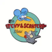 The Simpsons The Itchy & Scratchy Show Metal and Enamel Badge Pin - FREE POST
