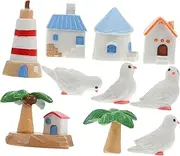 [FUNOMOCYA] 10pcs Micro Landscape Miniature Decorations DIY Beach Island Villa Decor Set