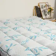 Luxury Mattress Topper Pillowtop Bedding Mat Pad Fitted Cover Underlay All Sizes