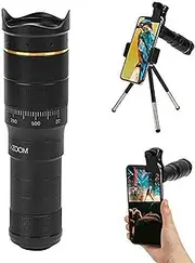 Monocular Telescope for Smartphone, 22X Magnification, BAK4 HD Prism with Phone Clip, Desktop Tripod and Carrying Bag