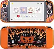 GeekShare Halloween Trick-or-Treat Party Case Cover for Switch OLED, Shock-Absorption and Anti-Scratch Skin Case Compatible with Switch OLED