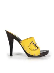 Yellow Suede Icon Bit Sandals