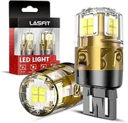 LASFIT 7443 7440 LED Bulbs Reverse Backup Light, 7444 7444na White T20 Daytime Running DRL Parking Lamp L-7440 W21W WY21W 6000K for Automotive Replacement, Plug and Play, Pack of 2