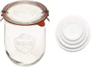 Weck - Large Glass Jars for Sourdough - Starter Jar with Glass Lid - Tulip Jar w