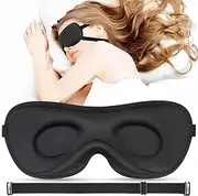 Boniesun Newly Anti-Slip Eye Mask for Men Women, Sleep Mask with 2 Straps, Upgraded 2.0 Sleeping Mask for Perfect Light Blocking, Soft 3D Sleep Eye Mask Without Falling Off