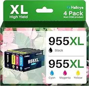 955XL Ink Cartridges Combo Pack High Yield Replacement Compatible for HP 955XL 955 XL Work with Officejet Pro 7720 7730 7740 8210 8216 8710 8720 8725 8730 8740 Printer (1BK 1C 1M 1Y)
